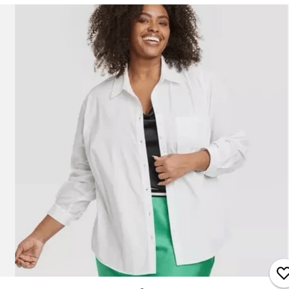 Ava & Viv White Button-Up Shirt